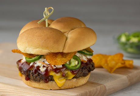 Sweet ‘n’ Heat BBQ Crunch Burgers